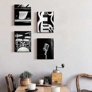 4 - 8x10 Inch Canvas Print Music Wall Art
